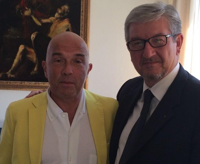 
	Pietro Pugi con il presidente Giuliano Maffei

