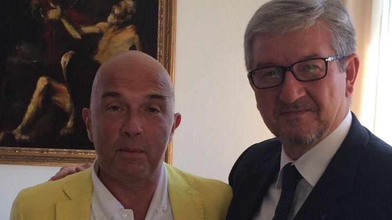Pietro Pugi con il presidente Giuliano Maffei