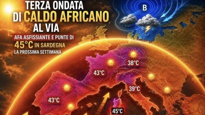 Caldo, l’estate entra in una nuova fase estrema: in Sardegna attese punte fino a 45 gradi e notti super tropicali