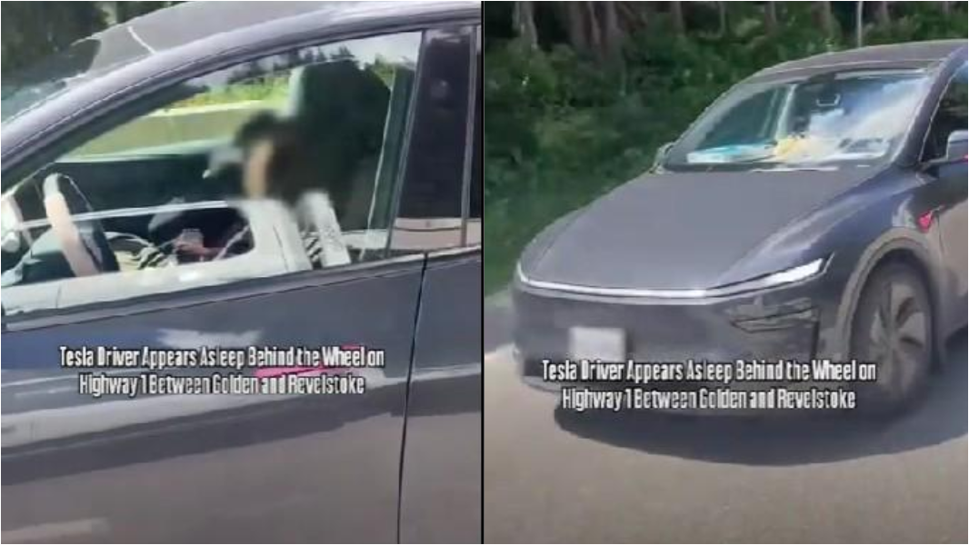 Tesla a 100 all’ora: al volante una donna addormentata, a bordo due bambini – La video-denuncia