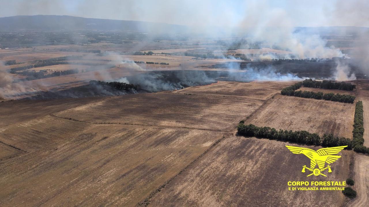 Vasto rogo nelle campagne di Guspini, sul posto quattro elicotteri: in arrivo il Canadair