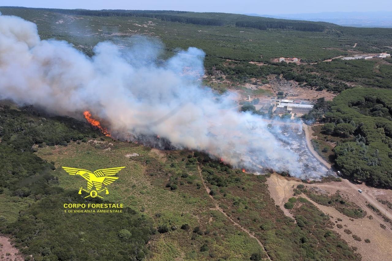 Fiamme nelle campagne, doppio intervento della Forestale: in volo due elicotteri e un Superpuma