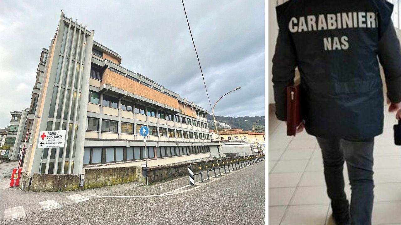 L'ospedale e un'operazione dei Nas in foto d'archivio