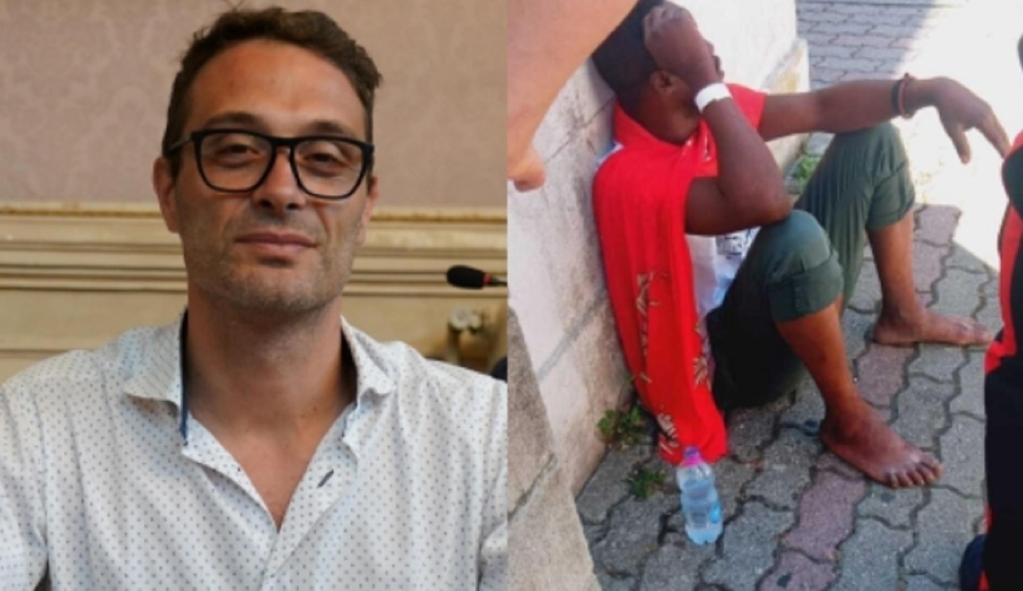 A sinistra l'assessore Andrea Raspanti. A destra un soccorso a Joseph