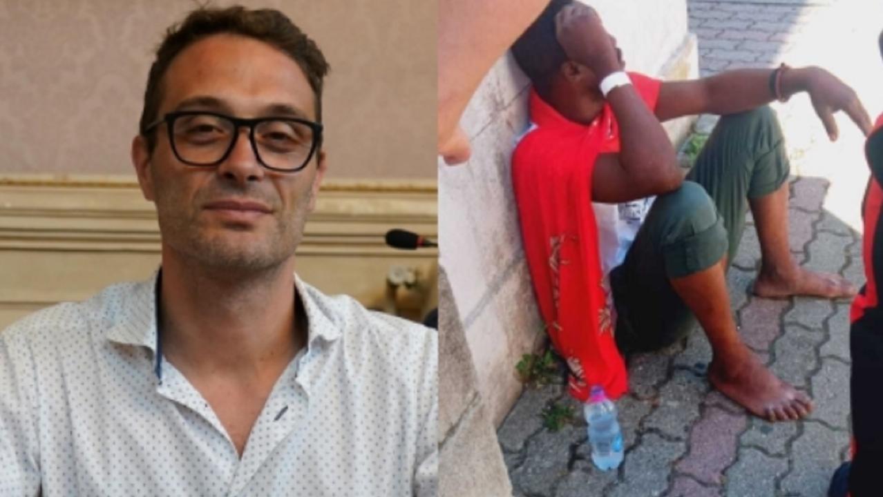 A sinistra l'assessore Andrea Raspanti. A destra un soccorso a Joseph