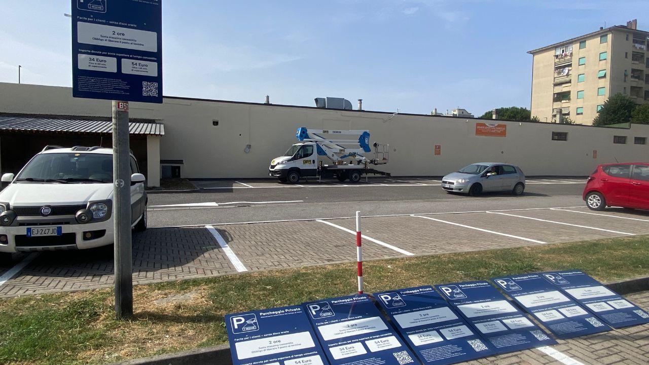 
	L'intervento nel parcheggio del Conad

