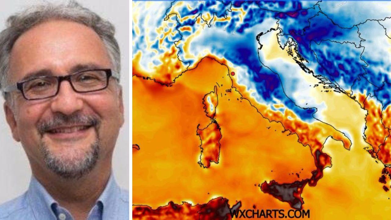 Roberto Agostini e le previsioni sulle temperature per martedì (Facebook Lorenzo Catania)
