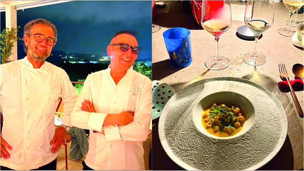 La cena a cinque stelle con gli chef Cracco e D’Ambrosio: a tavola la magia dei profumi della Sardegna