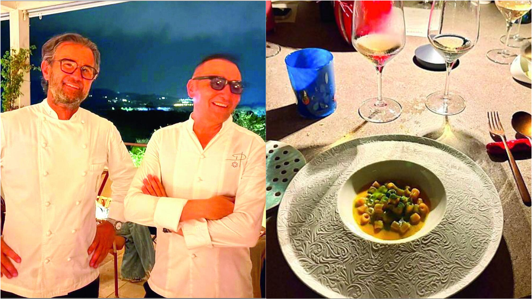 La cena a cinque stelle con gli chef Cracco e D’Ambrosio: a tavola la magia dei profumi della Sardegna