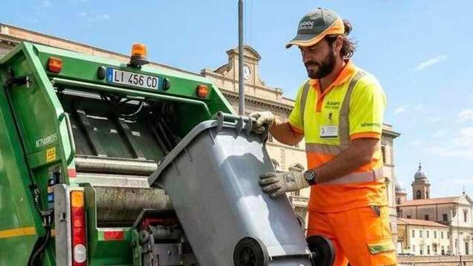 Un operatore ambientale al lavoro (foto d'archivio)