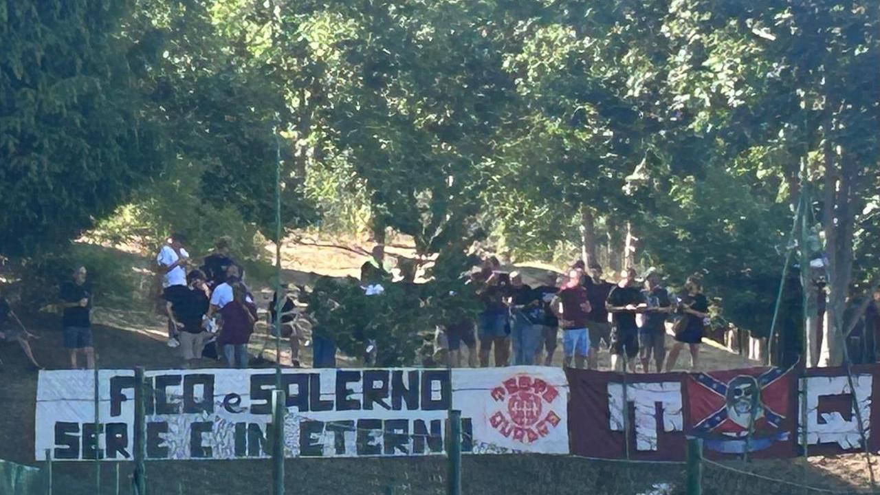 Reggiana, lo striscione polemico dei tifosi: «Fico e Salerno serie C in eterno»