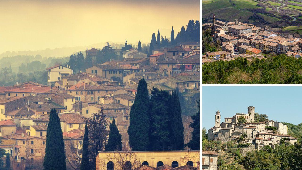 
	A sx una veduta di Chianni, a dx Castell'Azzara e Bagnone

