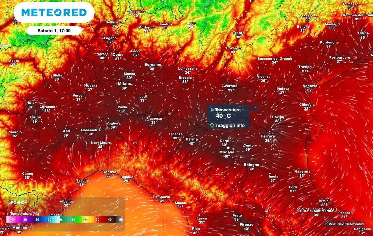 
	A Modena nel weekend si toccheranno i 40 gradi

