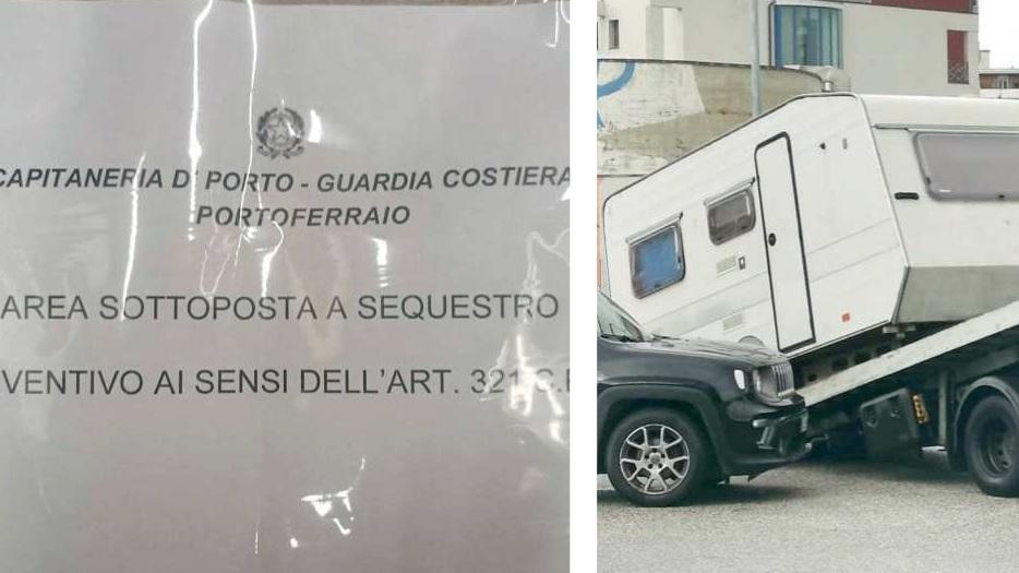 Porto Azzurro, rimessaggio sotto sequestro con le roulotte dei turisti dentro<br>