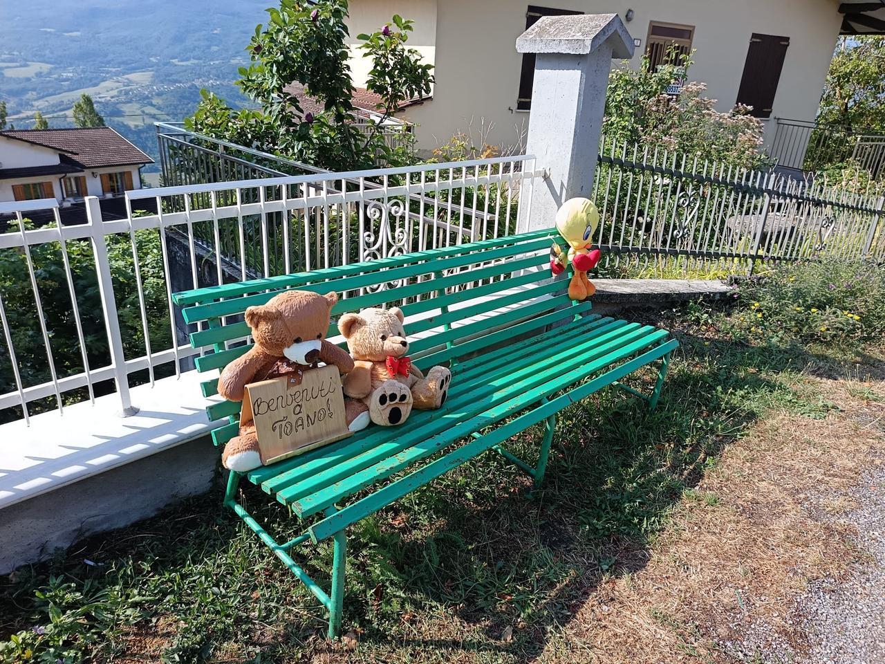 Toano, la panchina dei peluche si allarga: ecco Teddy, Titti, Leo e leoncino