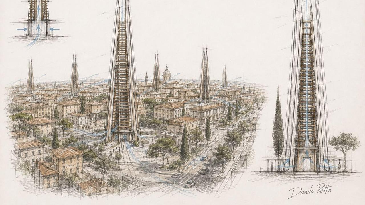 Emergenza caldo, il designer Petta: «Piantare alberi non basta, costruiamo torri del vento»