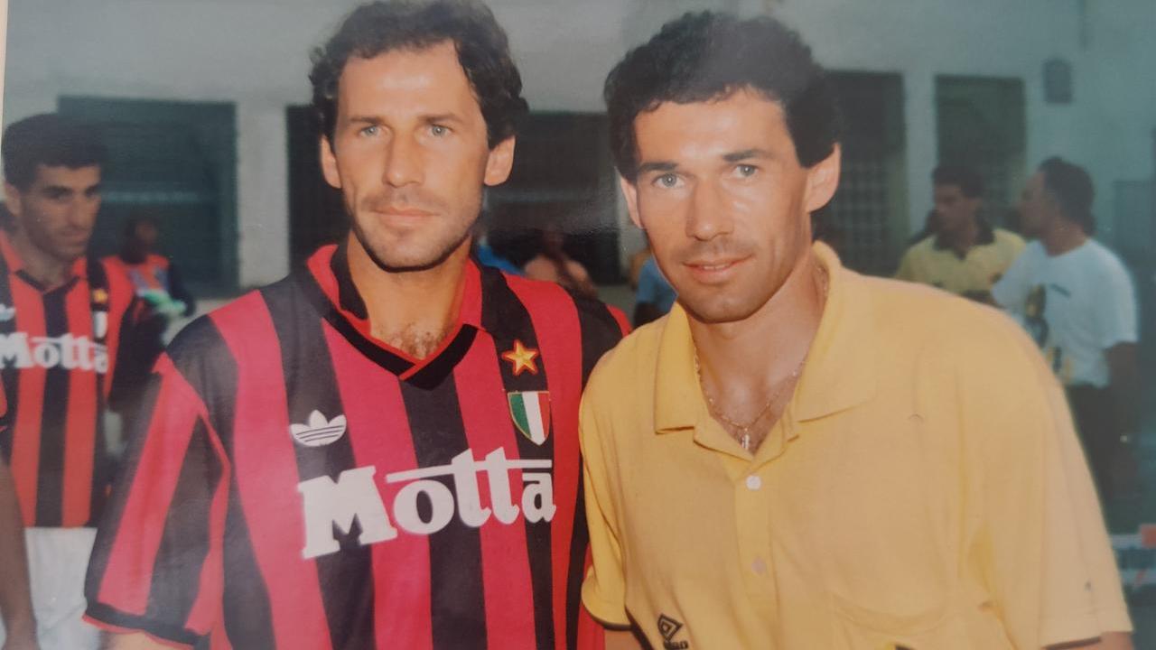 I fratelli Franco e Giuseppe Baresi prima dell’amichevole tra Modena e Milan al Braglia (Foto Vignoli)