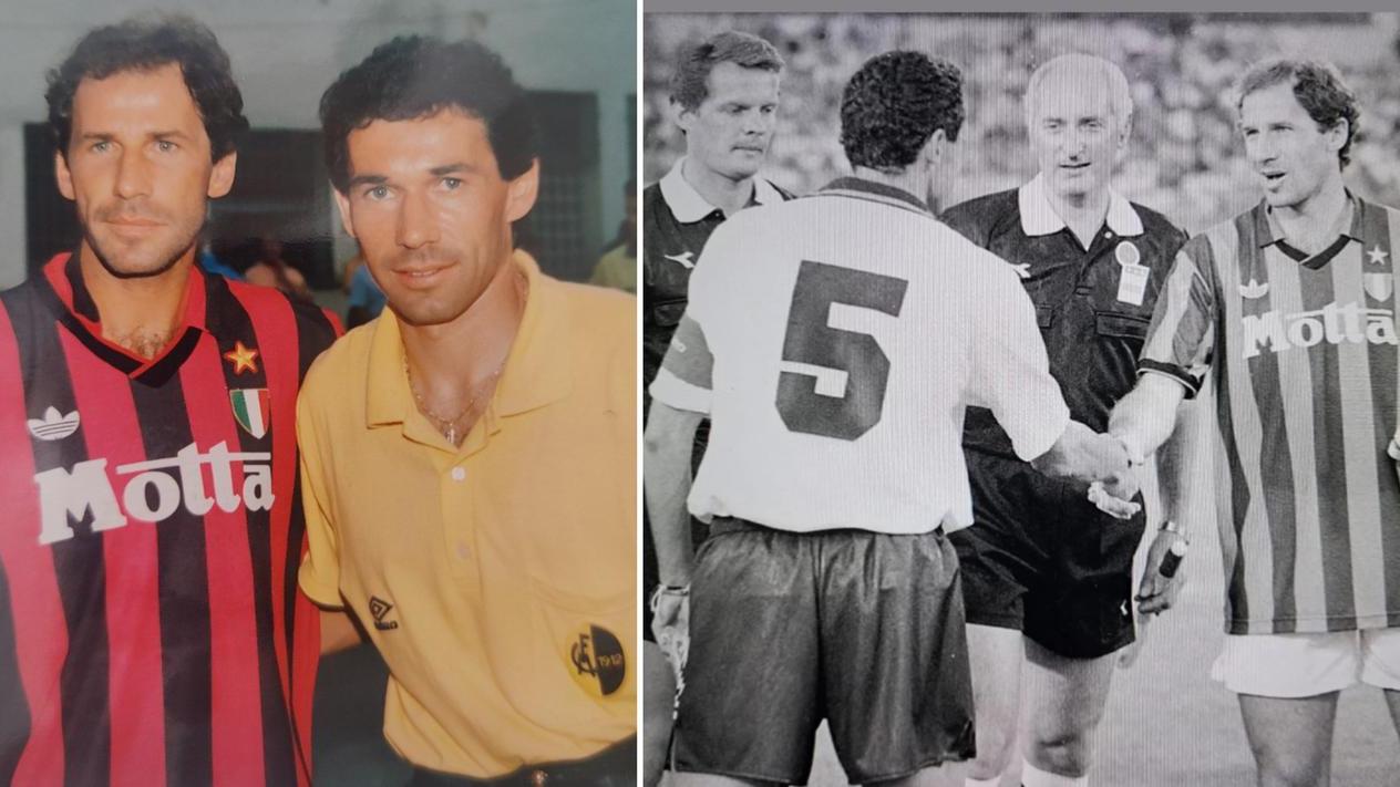 Franco Baresi e il fratello Beppe in Modena-Milan al Braglia (foto Vignoli)