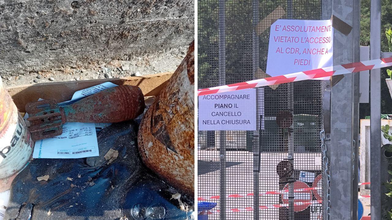 A sinistra l'ordigno