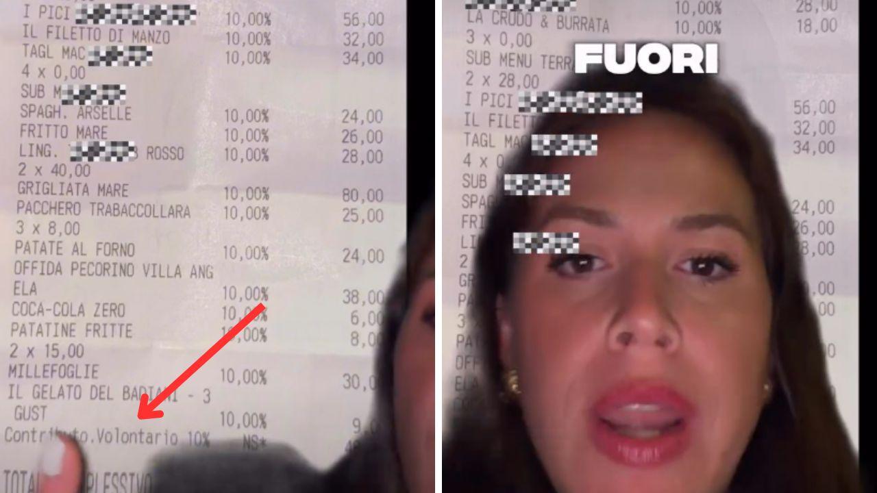 
	Lo scontrino postato dall'influencer

