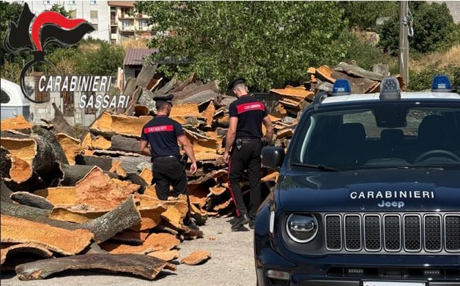 Nel capannone il sughero rubato dai terreni comunali, scoperto e denunciato
