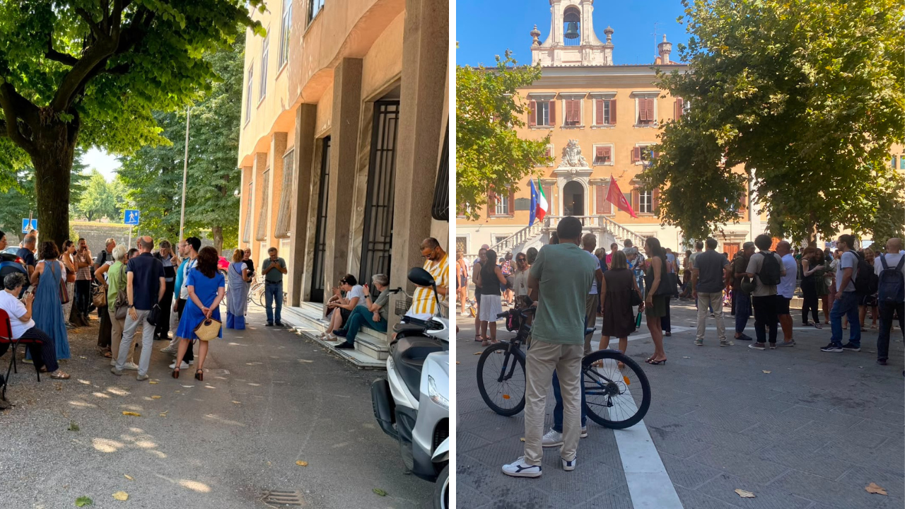 
	Gente in strada a Lucca e a Livorno


