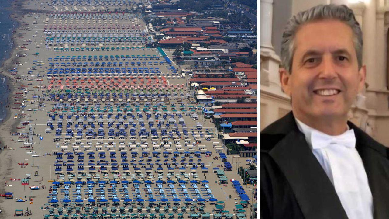 Marco Orzalesi e una veduta del litorale versiliese 