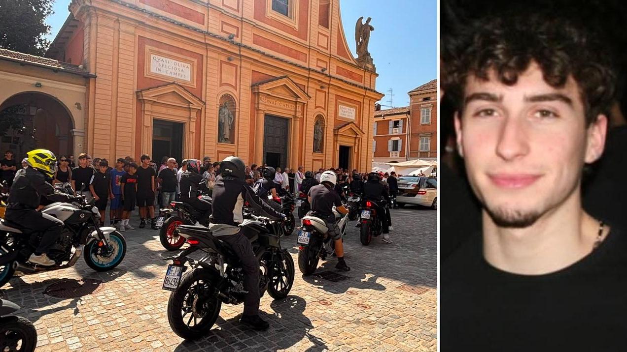 Il corteo degli amici in moto per l'ultimo viaggio di Giuseppe