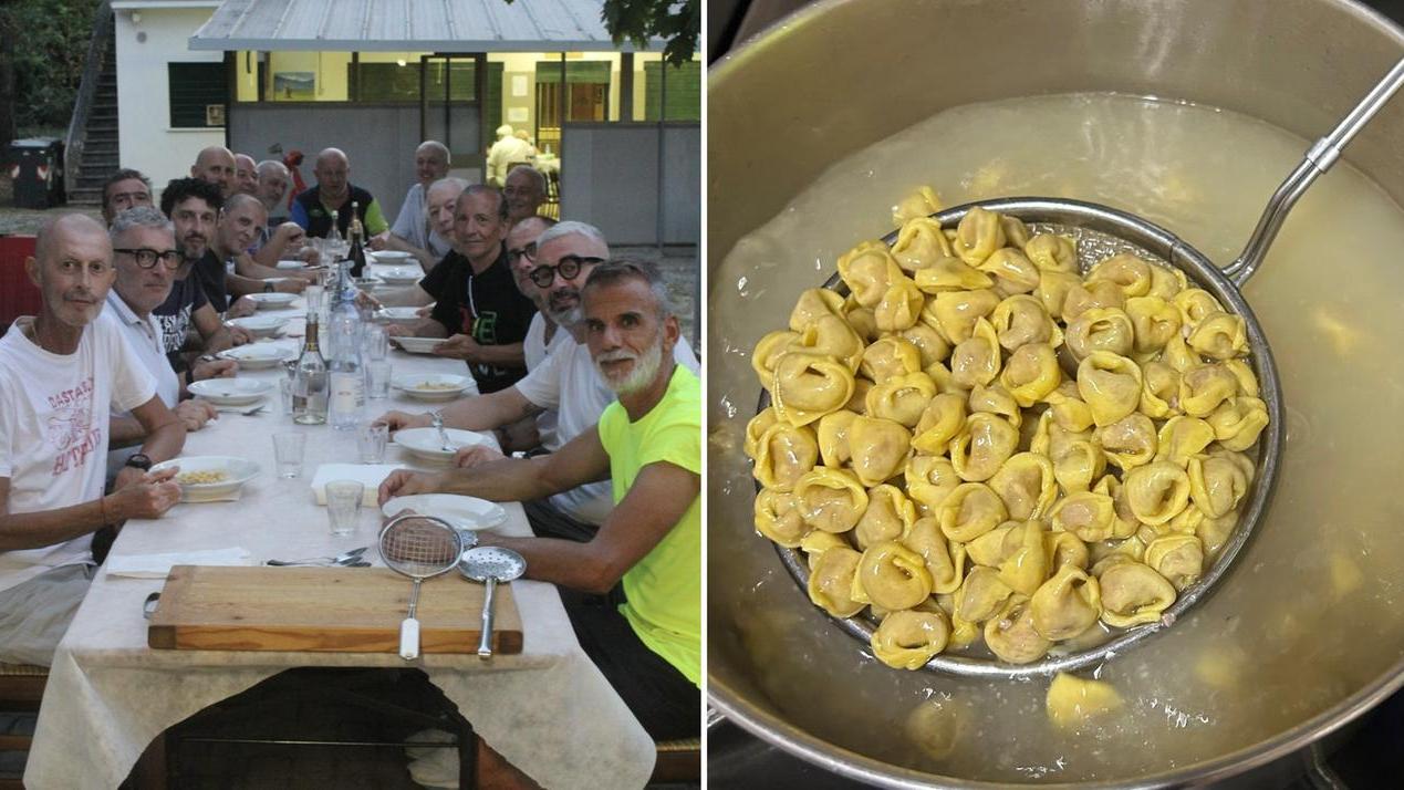 Gli amici e i tortellini in brodo