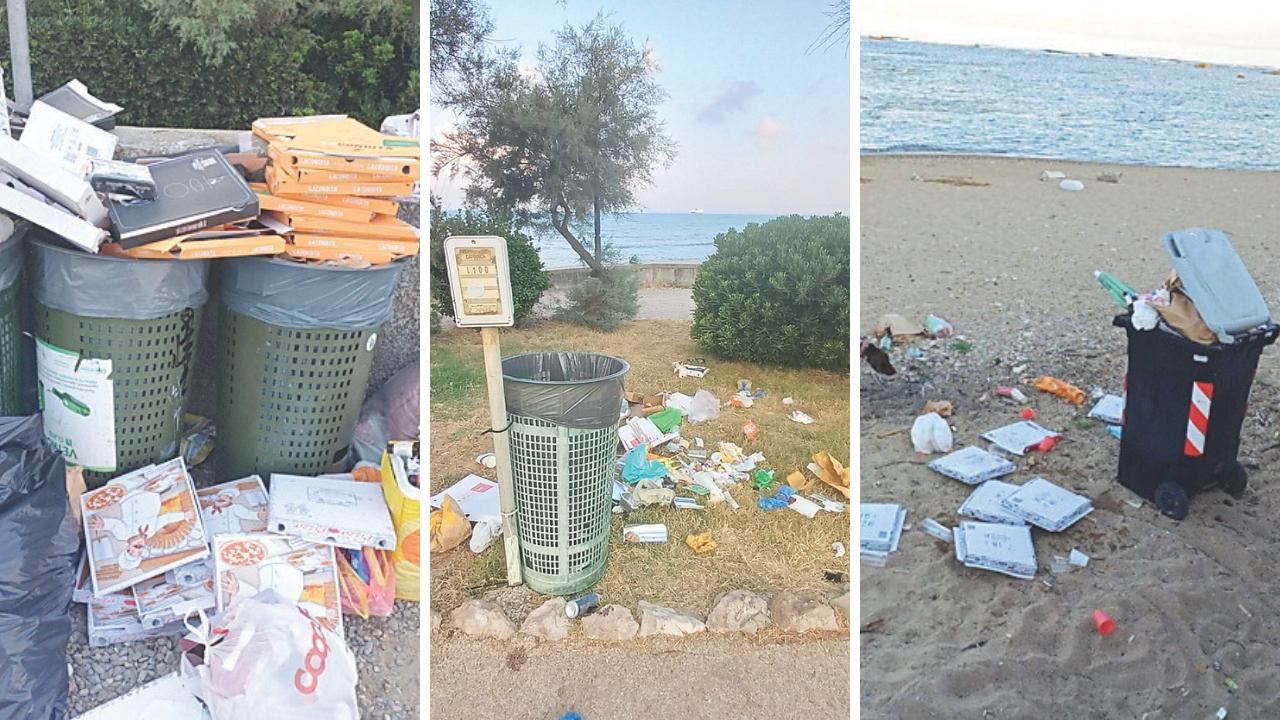Rifiuti sul lungomare di Livorno 