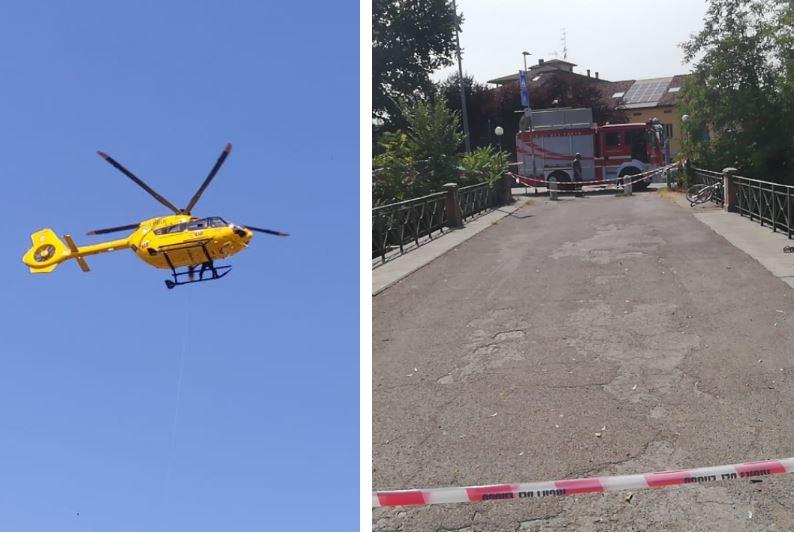 Cade dal ponte di San Claudio e precipita nel Crostolo vuoto: soccorso in elicottero