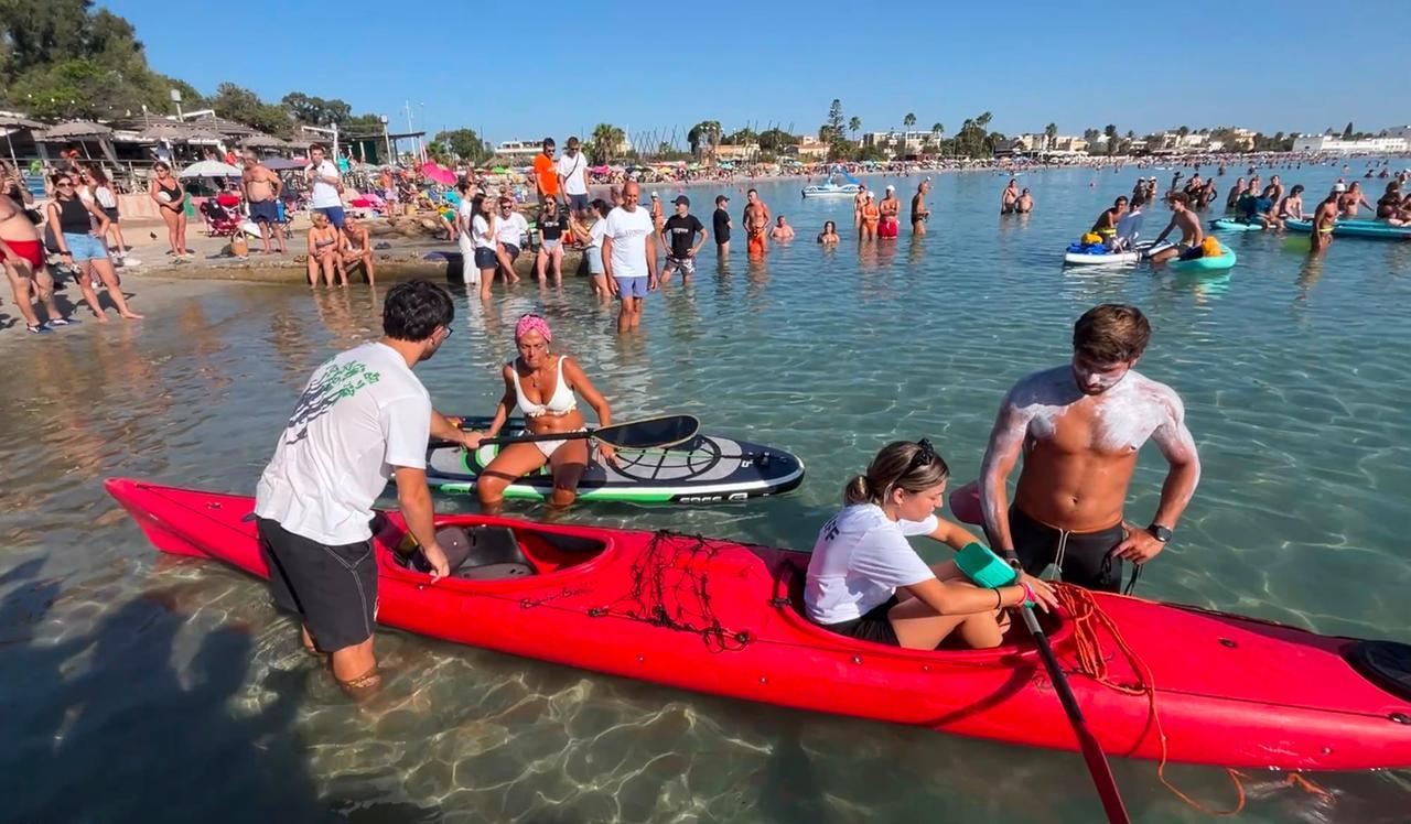 La partenza di Gabriele Catta a Marina Piccola - Cagliari