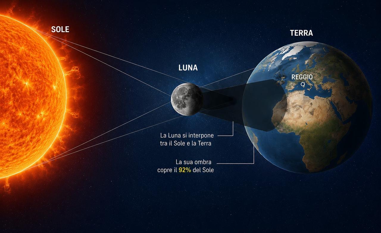 Eclissi di Sole, anche Reggio Emilia con il naso all’insù: oscuramento oltre il 90%, l’orario per vederla