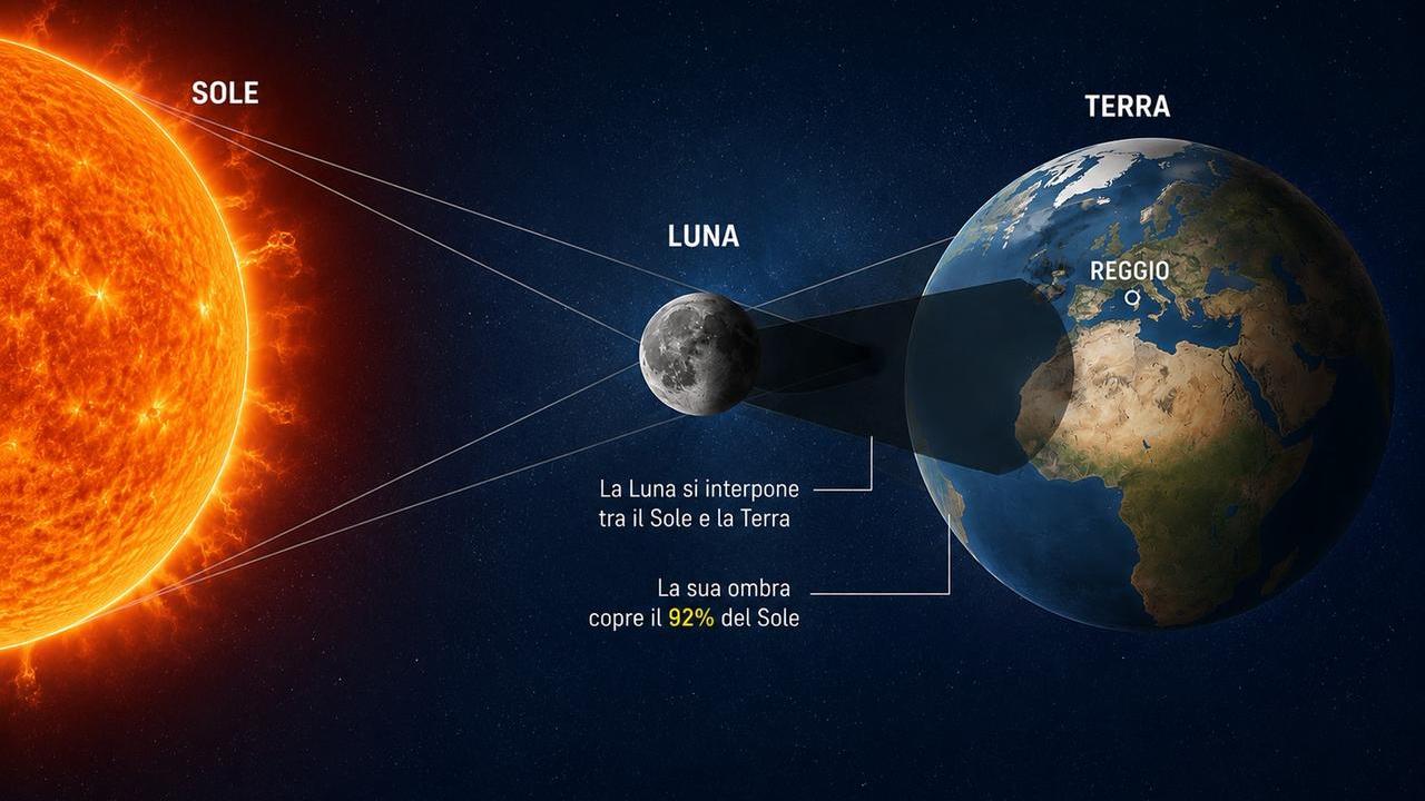 Eclissi di Sole, anche Reggio Emilia con il naso all’insù: oscuramento oltre il 90%, l’orario per vederla