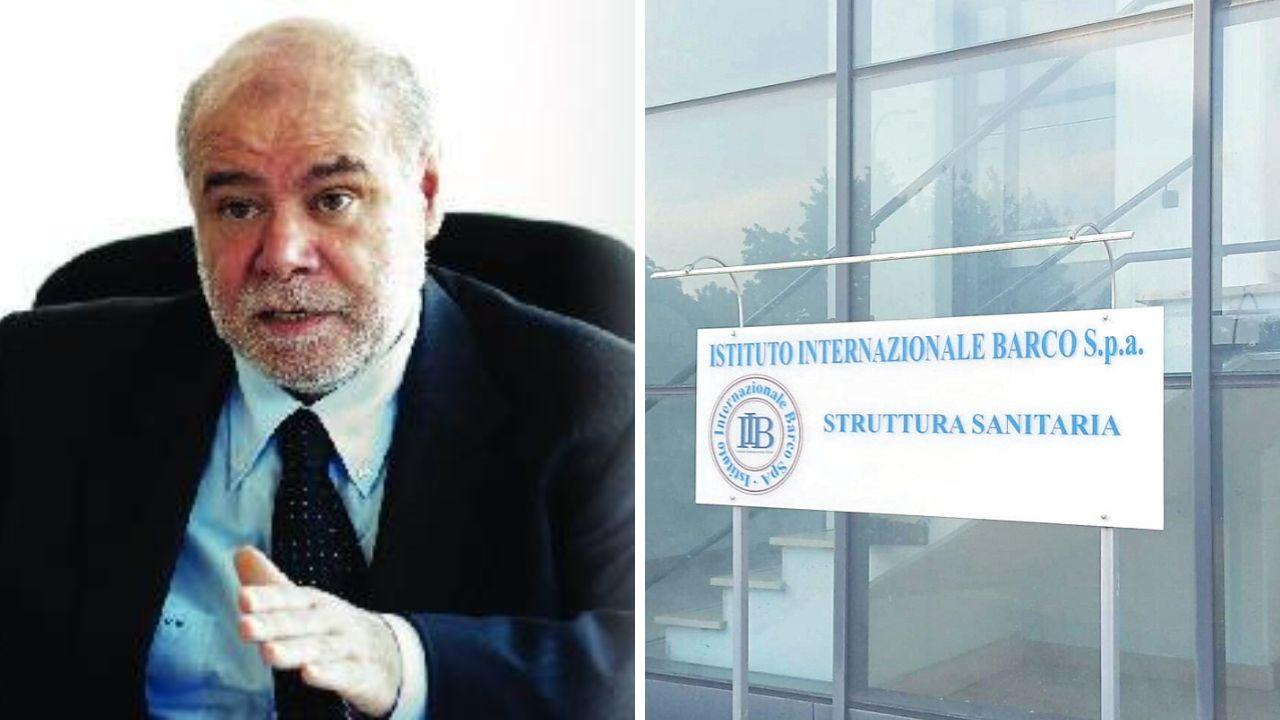 
	A sx il professor Giovanni Barco, a dx il centro clinico dopo la chiusura imposta da Nas e Asl

