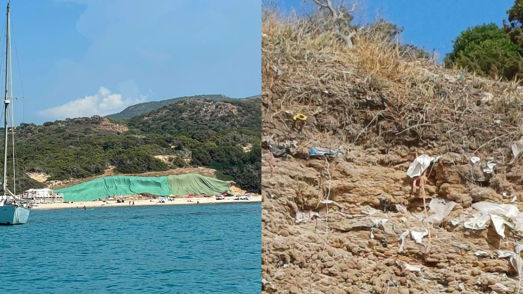 Isola Rossa, le mareggiate scoprono una vecchia discarica a ridosso della spiaggia