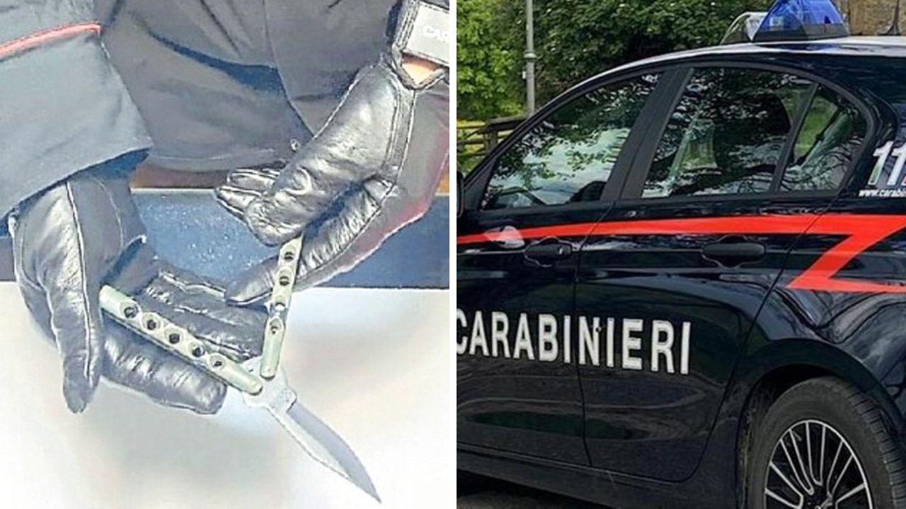 Il coltello a serramanico utilizzato da Fallani per minacciare la donna