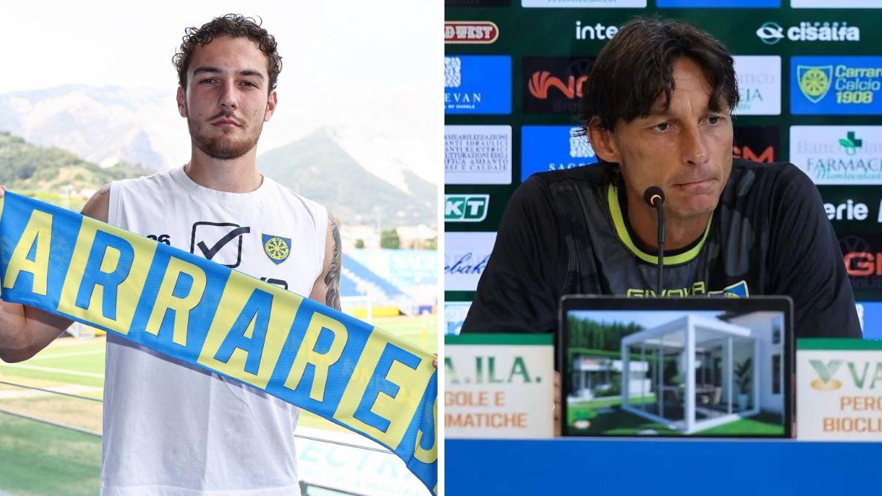 Il neo arrivato e il mister (foto dal club)