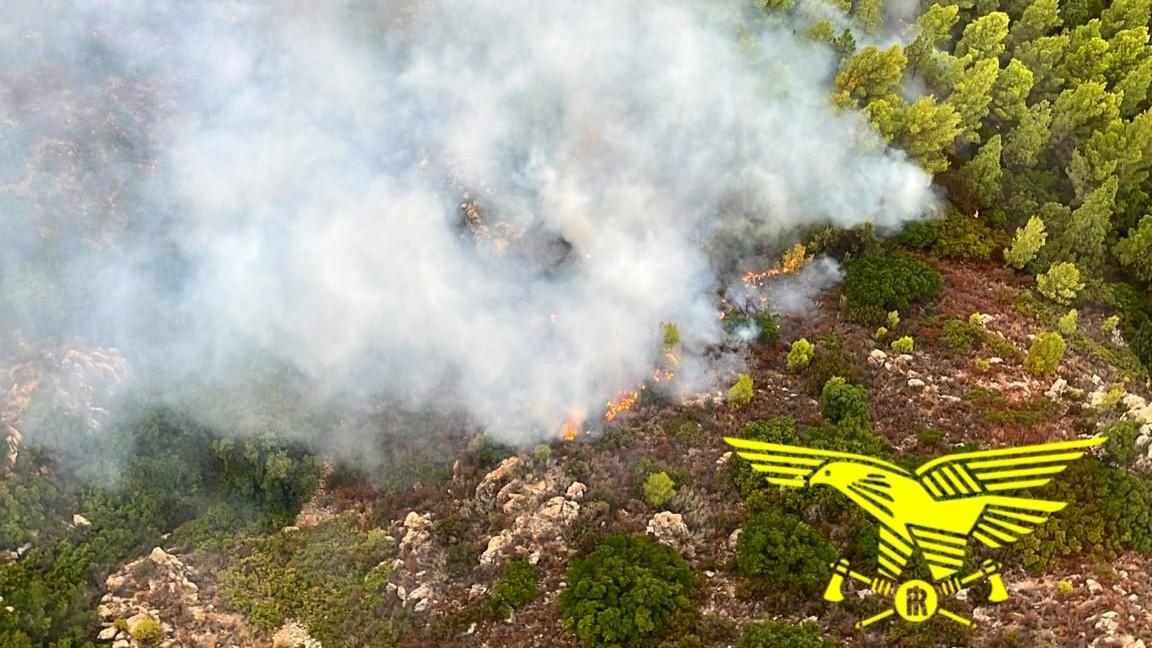 Grosso incendio a Lodè, in azione due elicotteri della flotta regionale