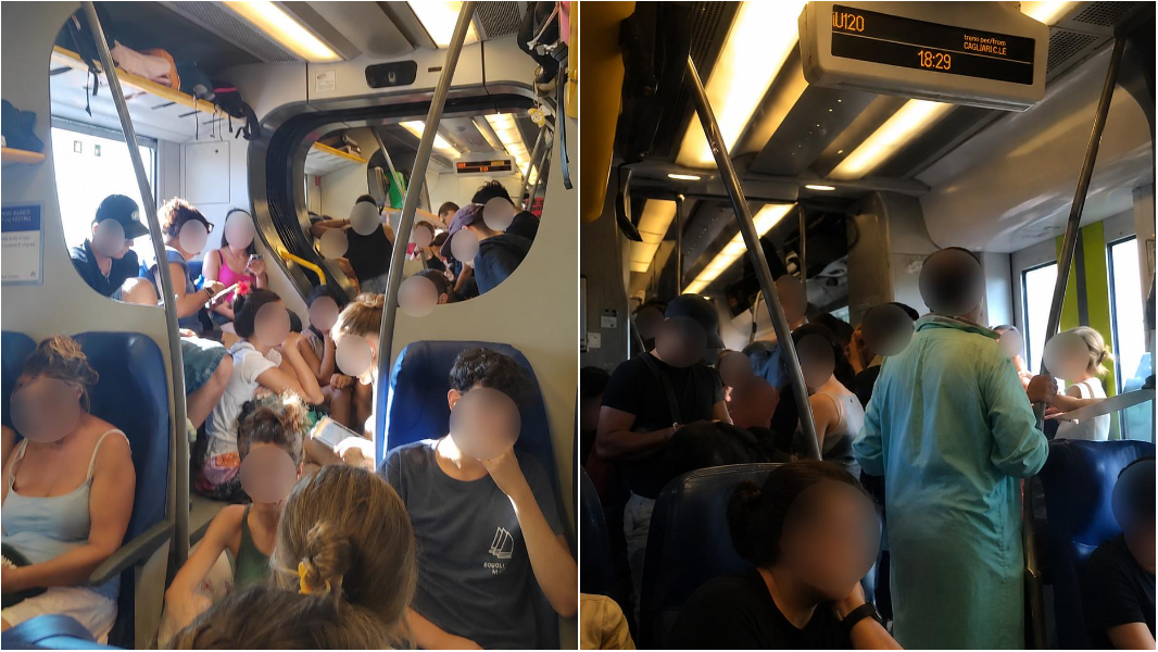 Viaggio da incubo sul treno Sassari-Cagliari: passeggeri stipati come sardine e senza aria condizionata
