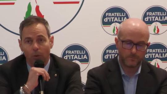 Da sinistra Luca Pierotti e Riccardo Giannoni di FdI