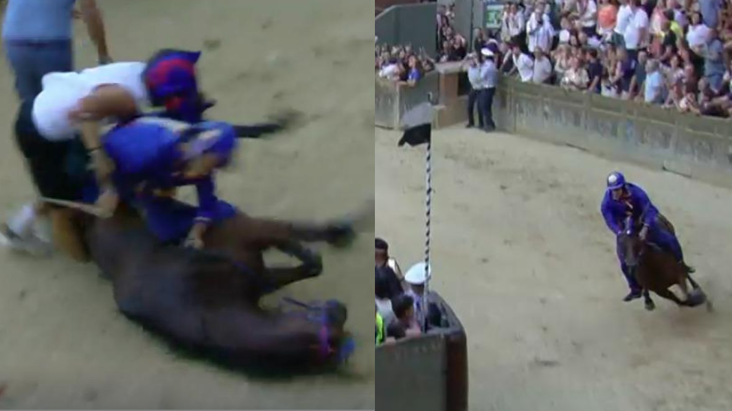Palio di Siena, il trionfatore Tittia ricoverato in ospedale dopo la caduta