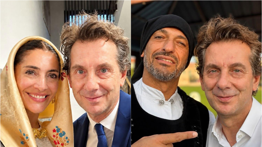 Giuliano Marongiu con Caterina Murino e Pago, testimonial della serata