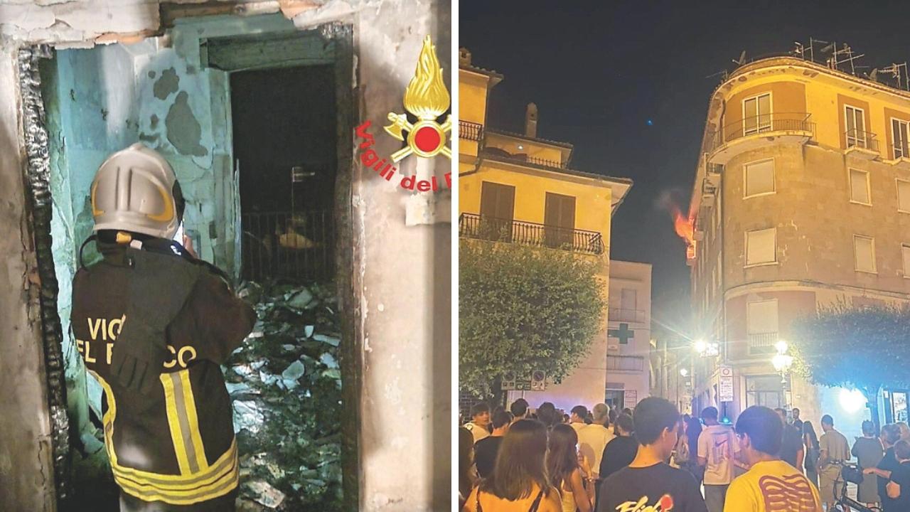 L'intervento dei vigili del fuoco e le fiamme 
