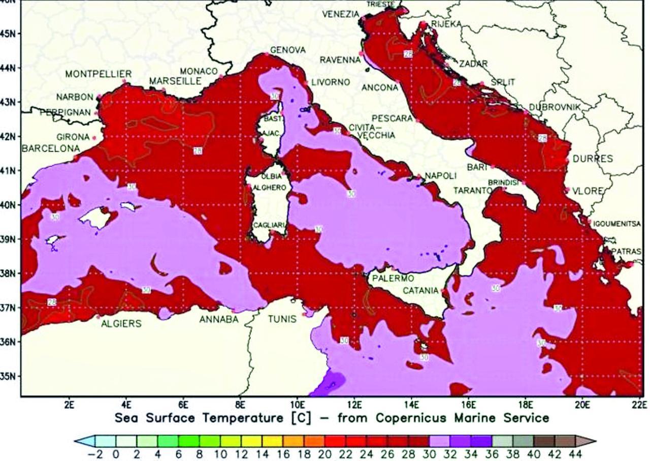 Mediterraneo bollente, rischio eventi estremi anche in Sardegna