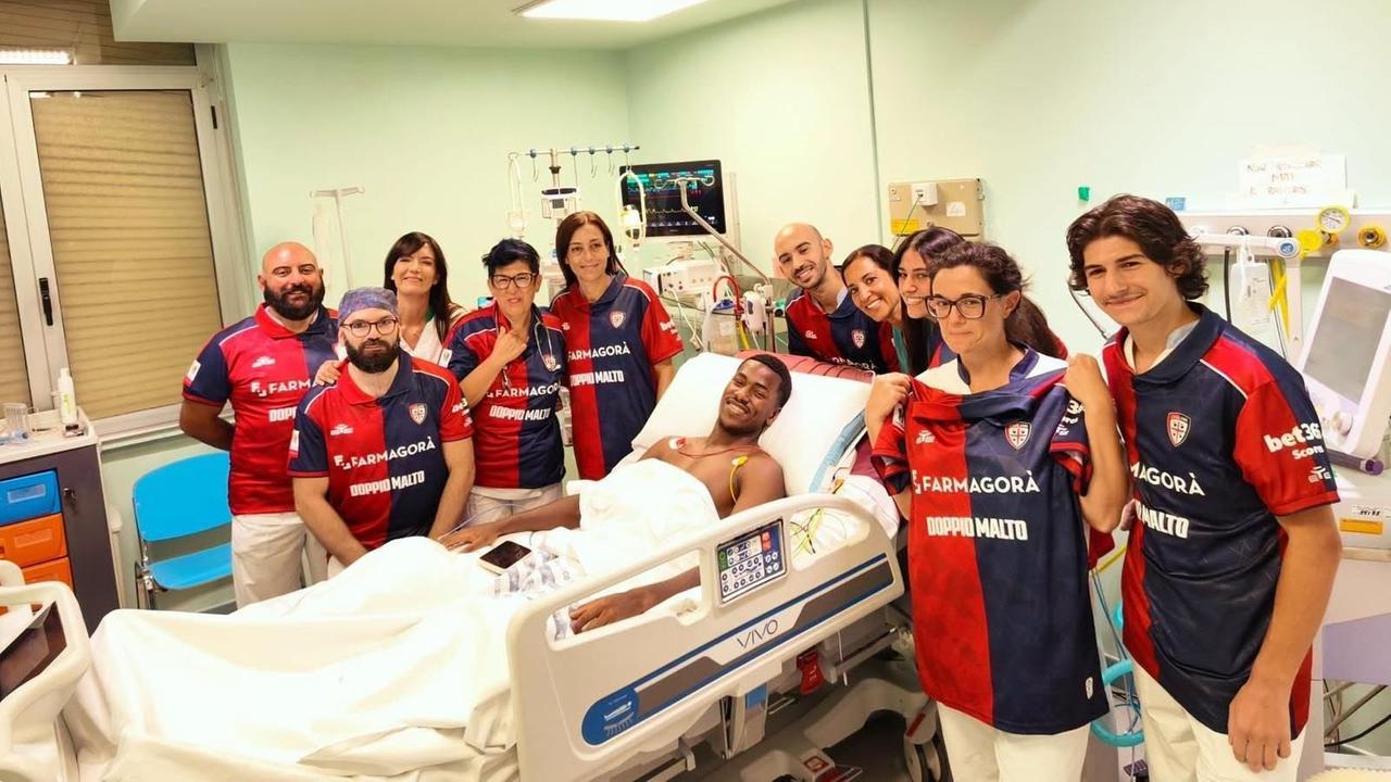 Trepy, l’attaccante del Cagliari trasferito nel reparto di Pneumologia