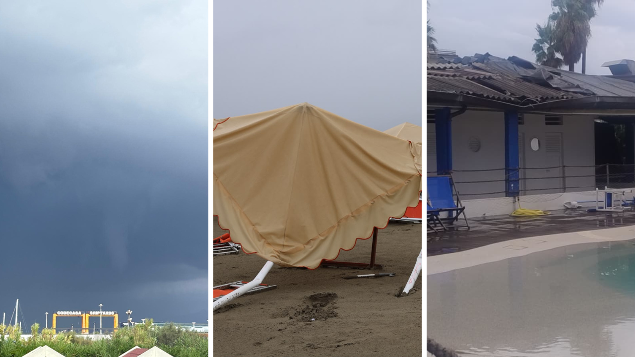 La tromba marina e i danni (foto Iacopo Giannini)