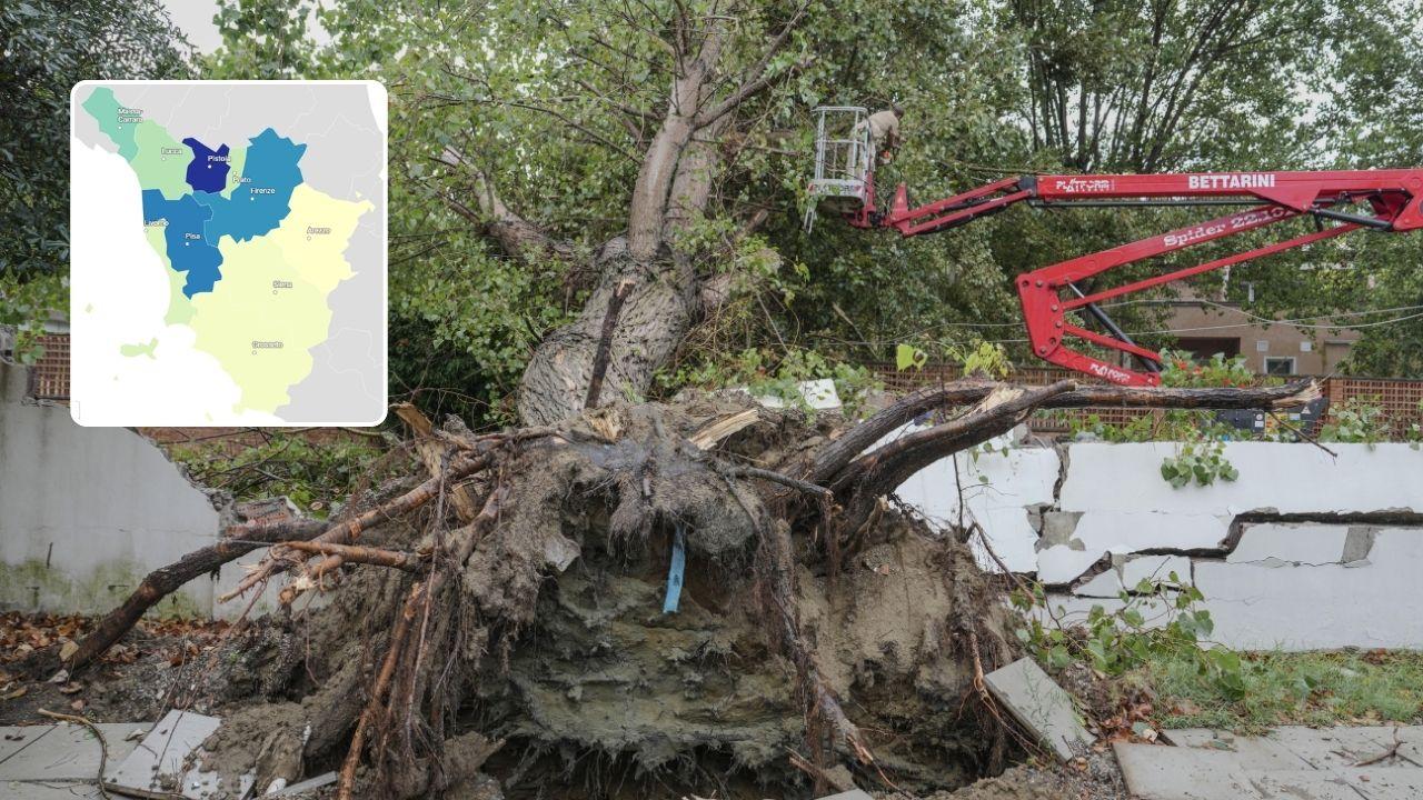 Maltempo in Toscana: tre persone salvate da una frana, strage di alberi e tetti scoperchiati per il forte vento – La mappa dell’emergenza