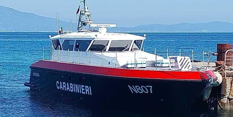 
	L&rsquo;unit&agrave; del Nucleo navale dell&rsquo;Arma elbana intervenuta al largo di Magazzini

