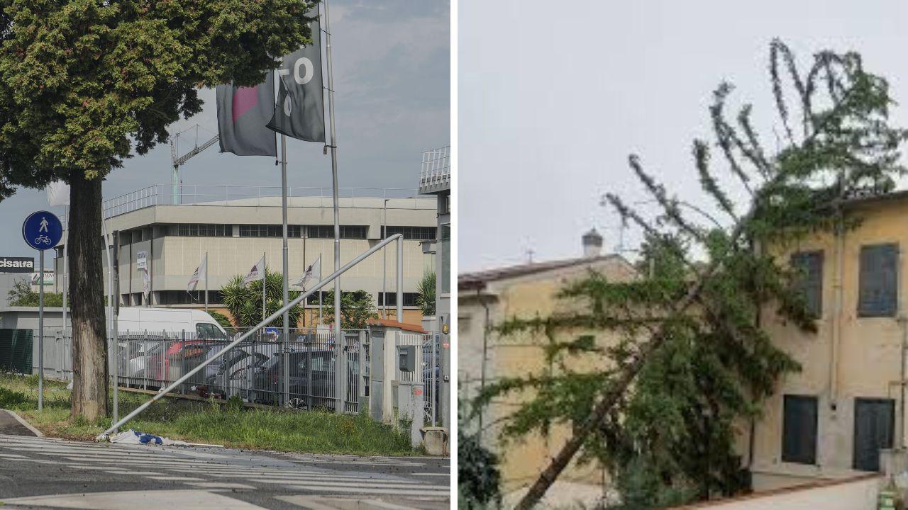 Maltempo in Toscana, tetti divelti a Pontedera: slalom tra rami in Fi-Pi-Li